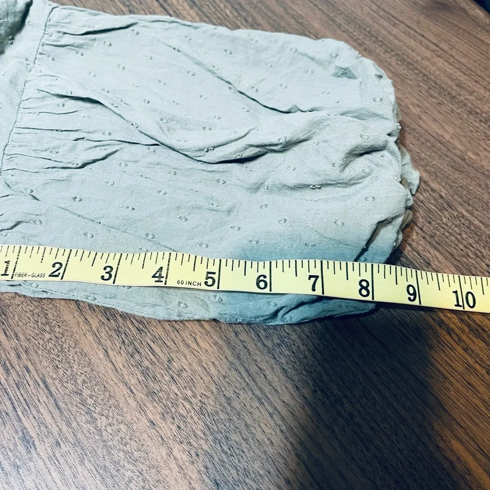 LOFT Sage Green Puff Sleeve Blouse
